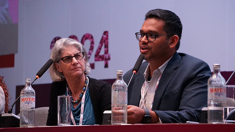 Panelists during a discussion