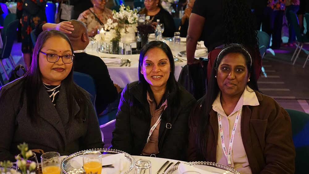 People enjoying a reception dinner