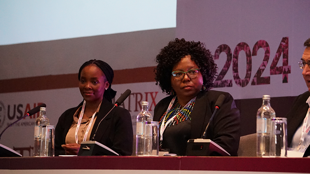 Panelists during a discussion