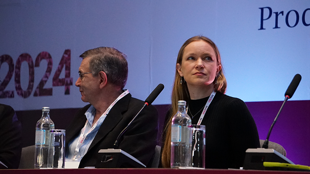 Panelists during a discussion