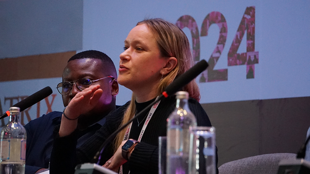 Panelist during a meeting discussion