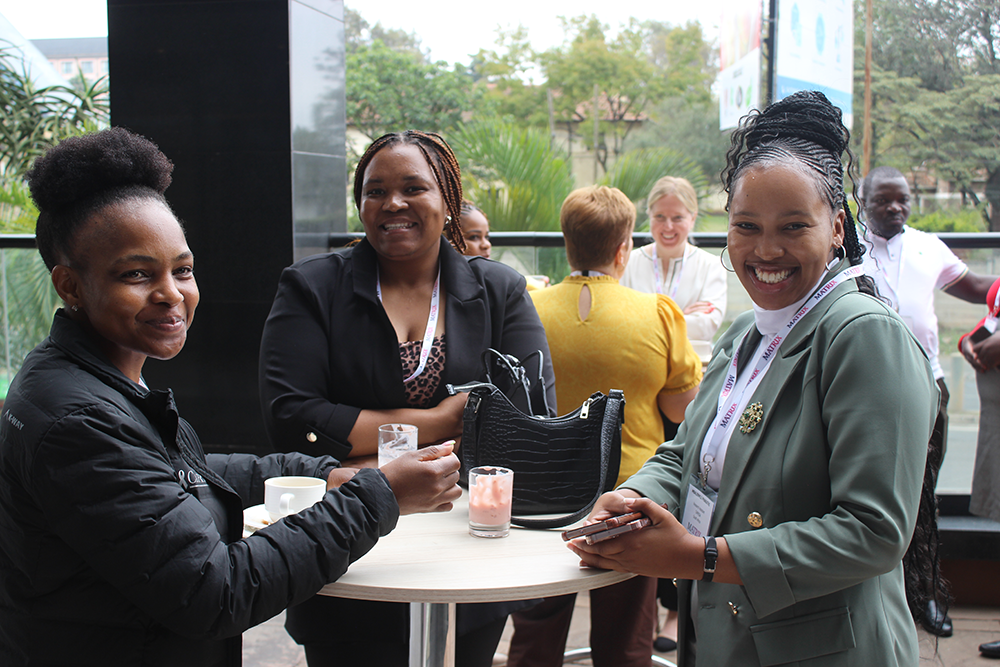 People conversating during a break