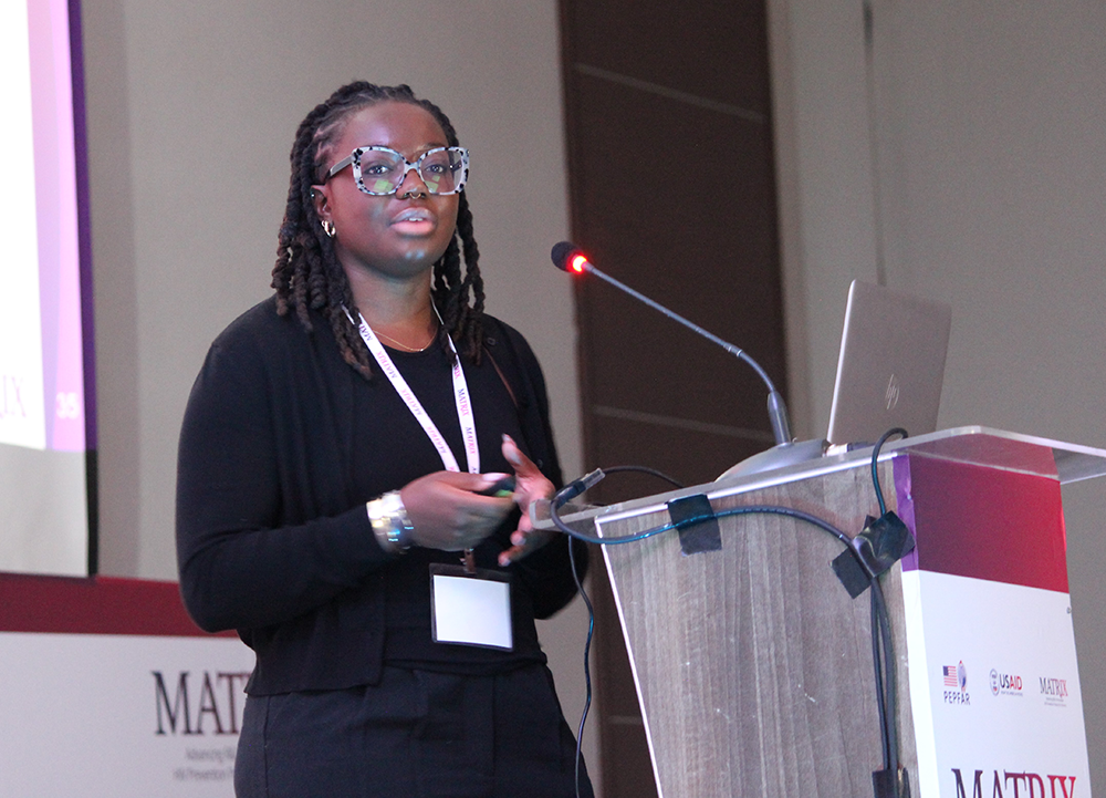 Person speaking at a podium