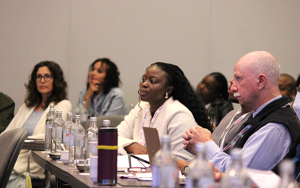 A group listening to a presentation 