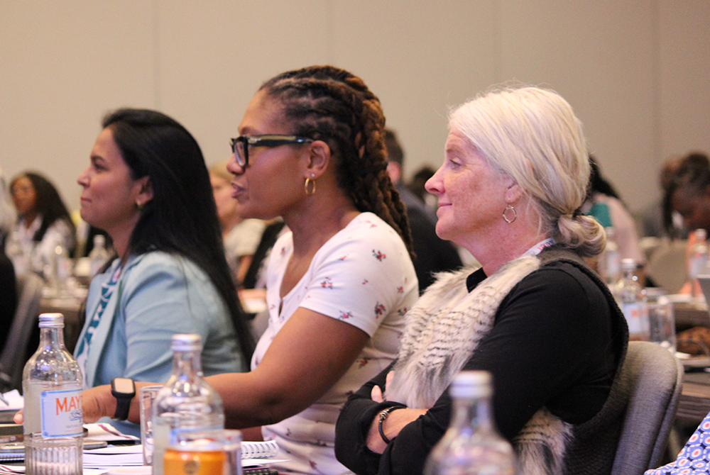 A group paying attention during a meeting